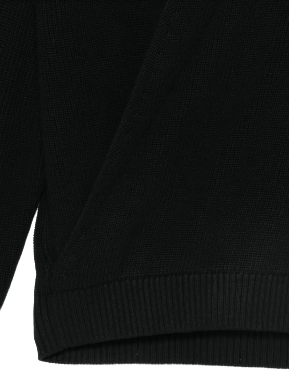 Laneus ribbed wrap-front sweater Zwart