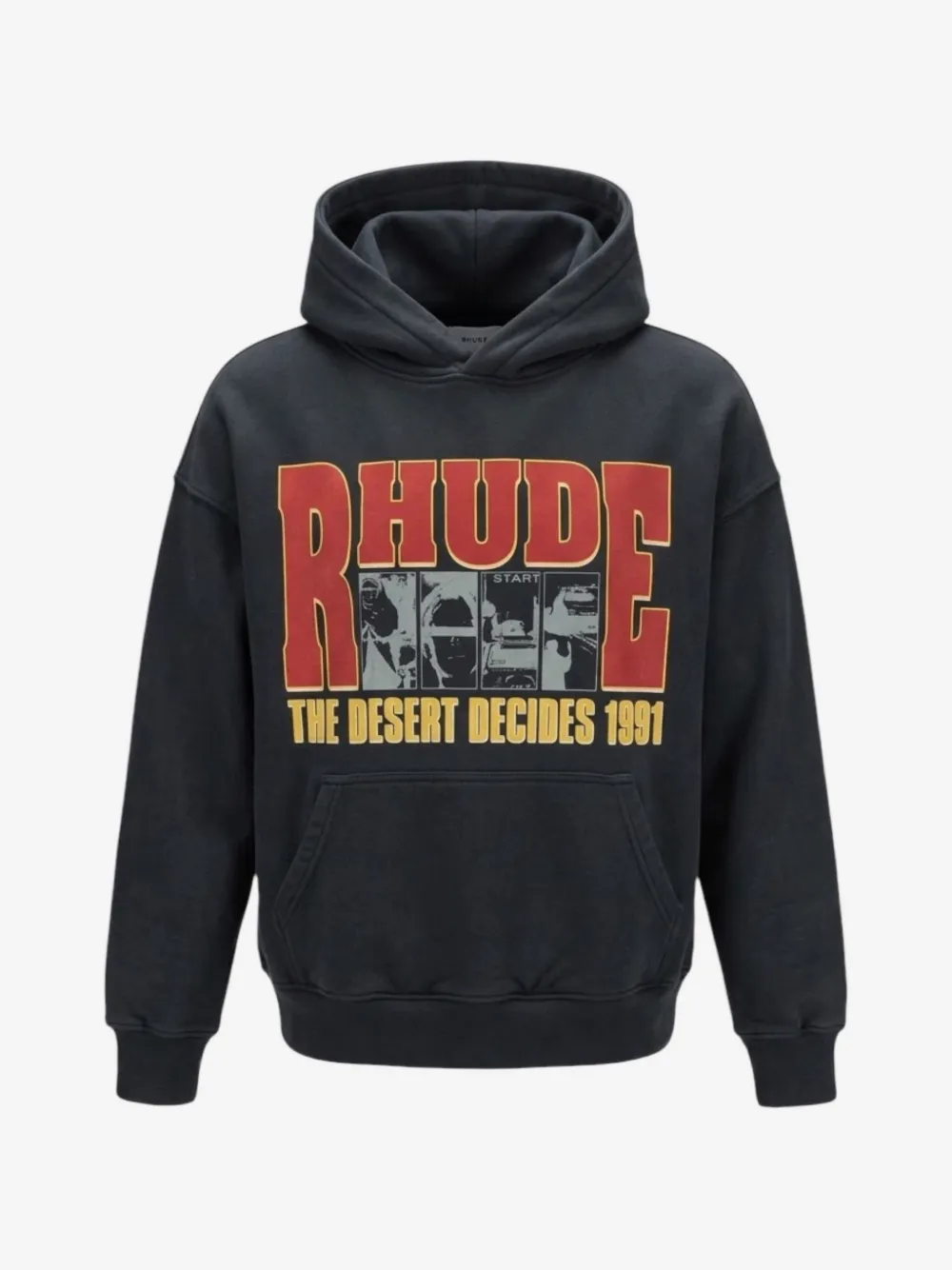 Rhude 더 데저트 디사이드 로고 프린트 후드