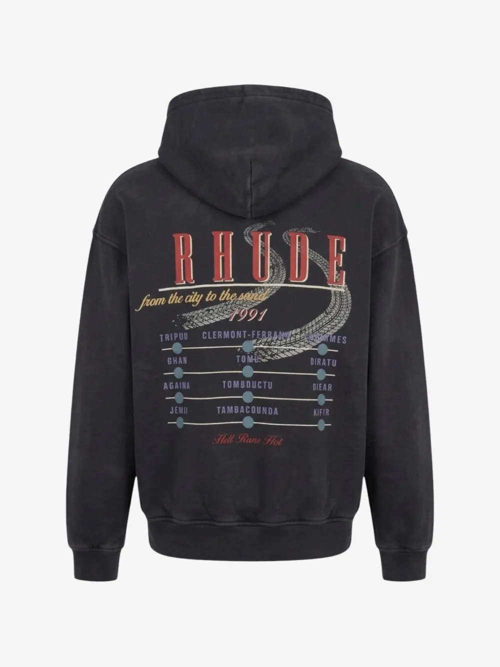 Rhude 더 데저트 디사이드 로고 프린트 후드