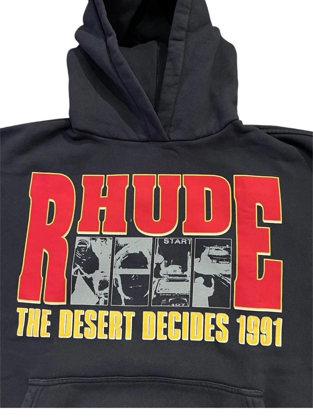 RHUDE The Desert Decides logo-print hoodie Zwart