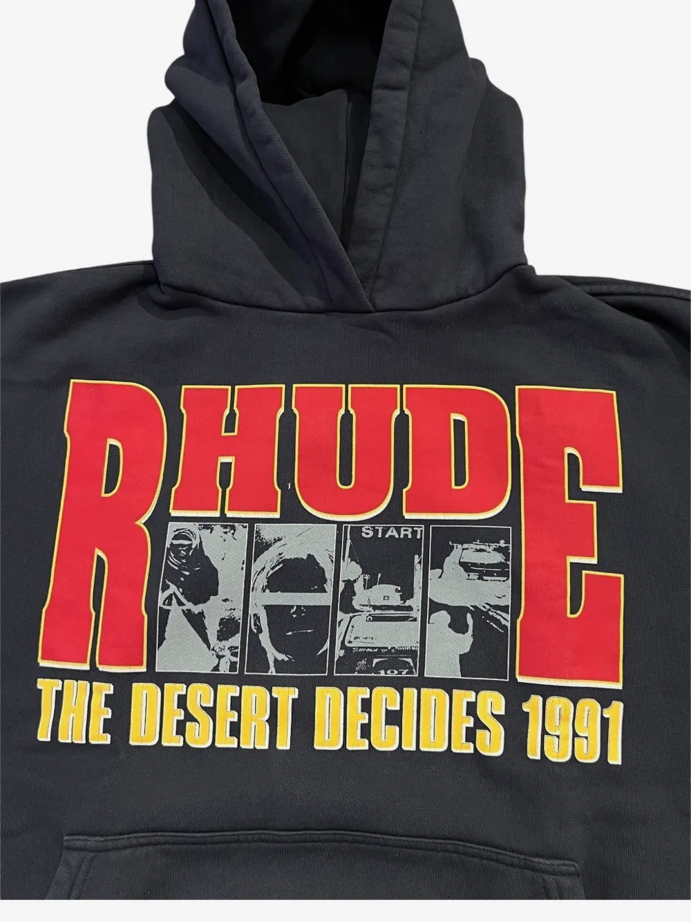 Rhude 더 데저트 디사이드 로고 프린트 후드
