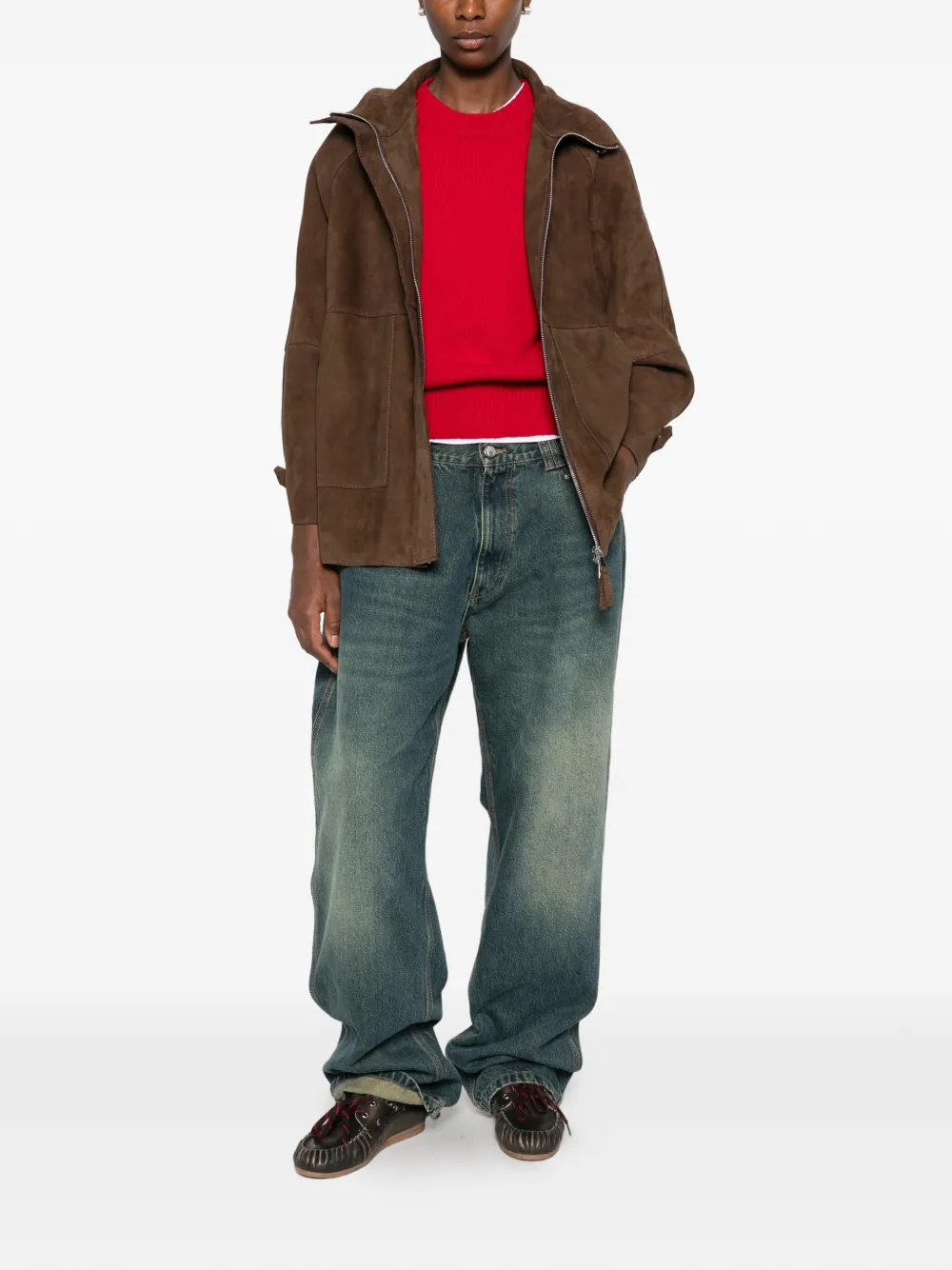 LEATHER AUTHORITY Malika suede coat - Braun