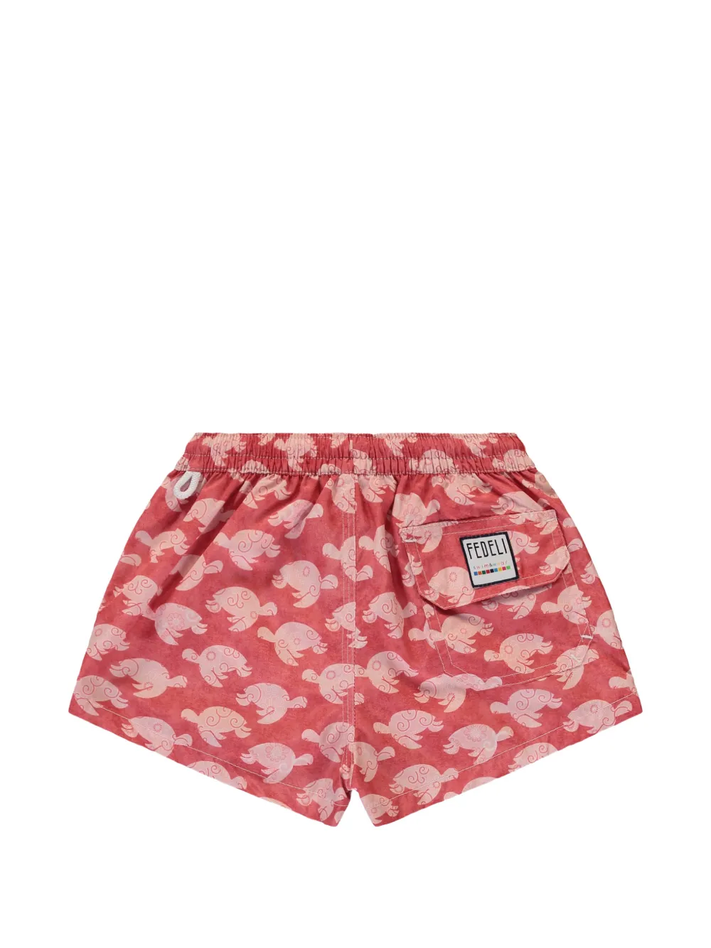 FEDELI Kids turtle-print swim shorts Rood