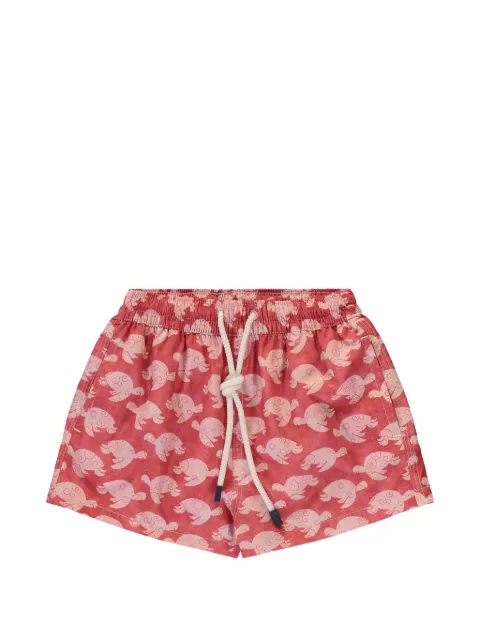 FEDELI Kids turtle-print swim shorts