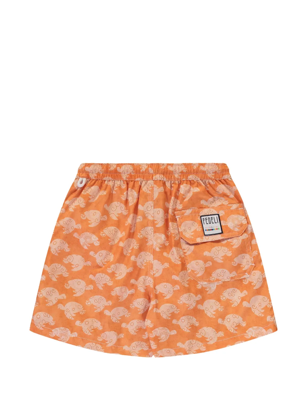 FEDELI Kids turtle-print swim shorts Oranje