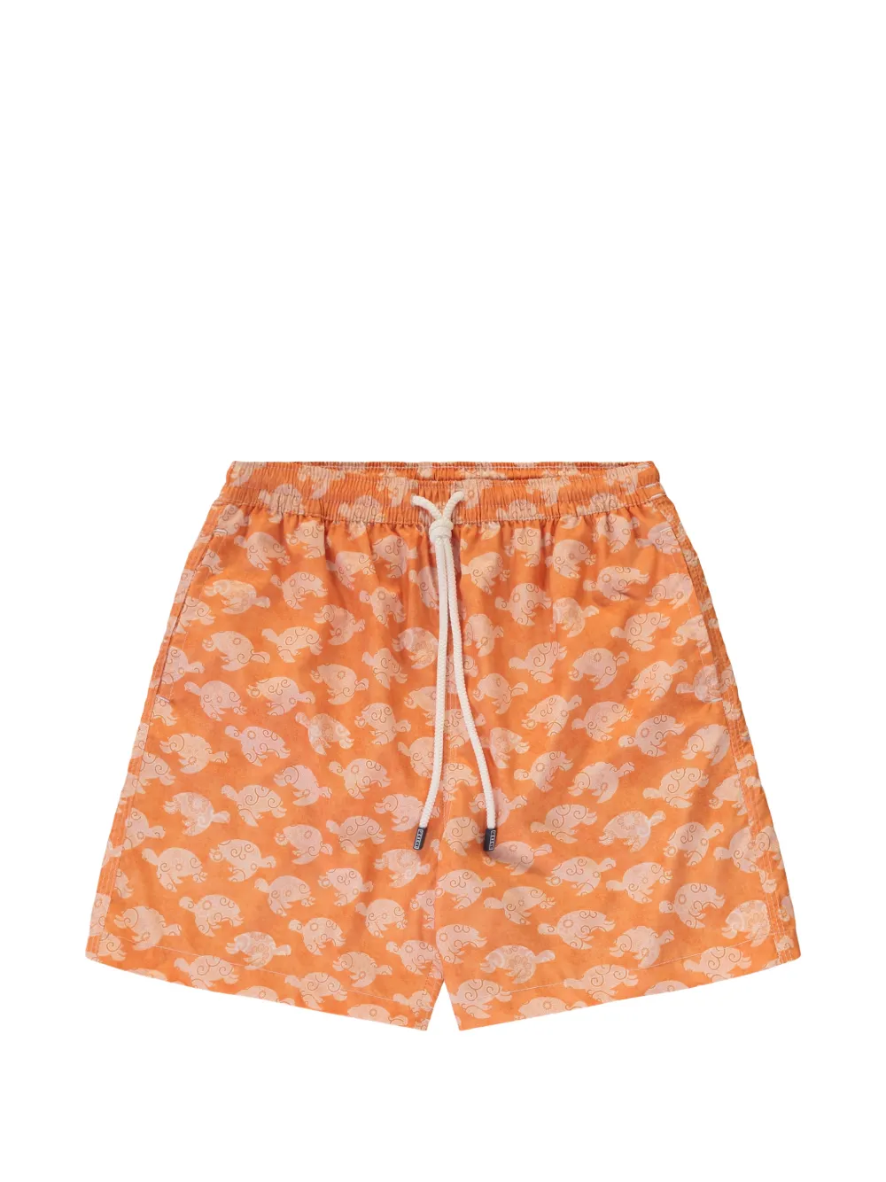 Fedeli turtle-print drawstring swim shorts - Orange