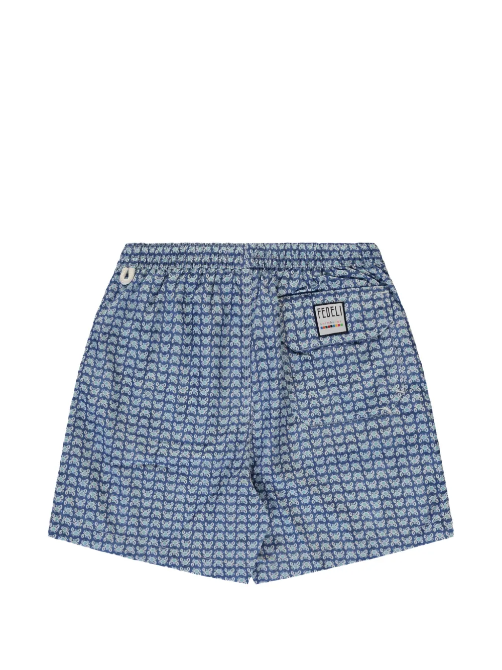 FEDELI Kids crab-print swim shorts Blauw
