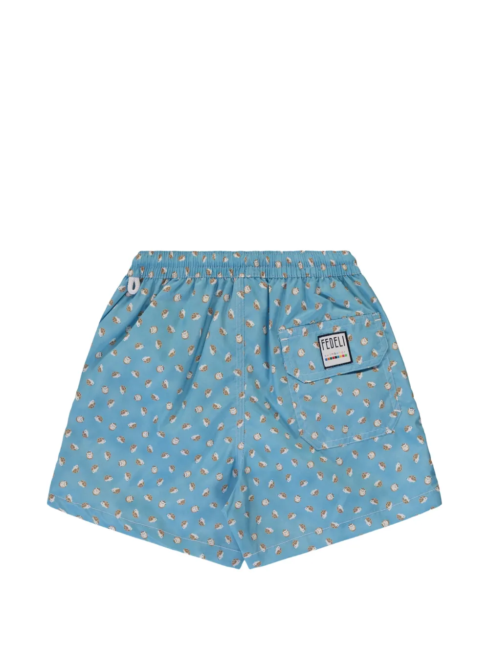 FEDELI Kids sea urchin-print swim trunks Blauw