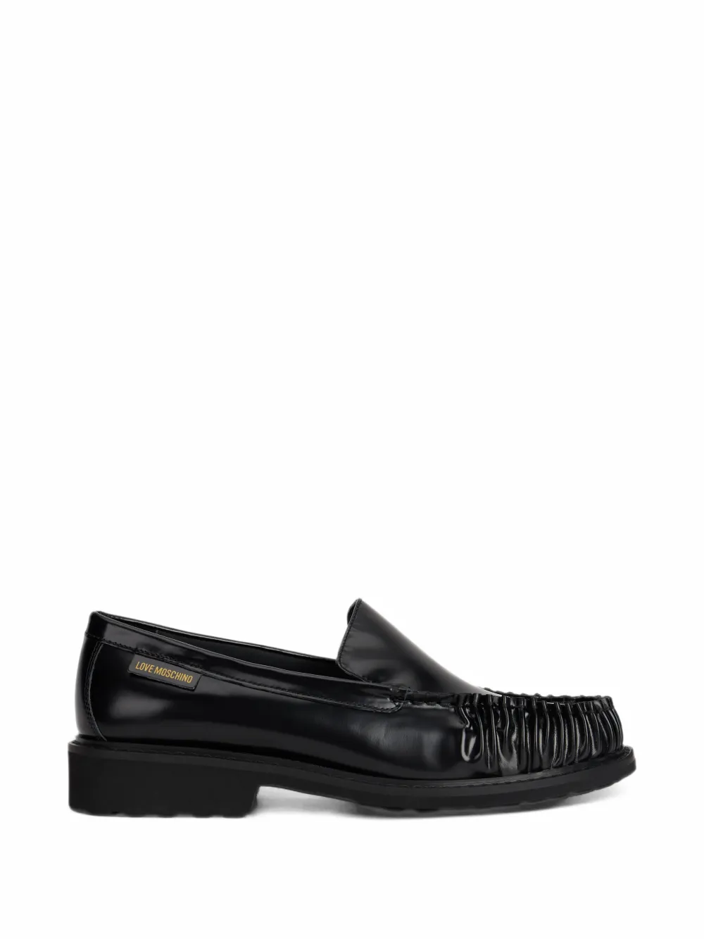 Love Moschino stitched-detail leather loafers - Noir Love Moschino stitched-detail leather loafers - Noir