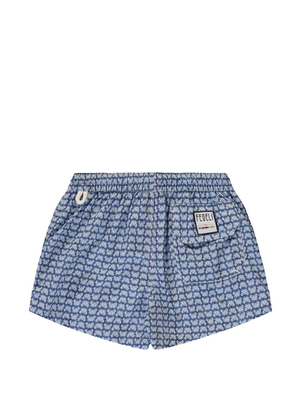FEDELI Kids crab-print swim shorts Blauw