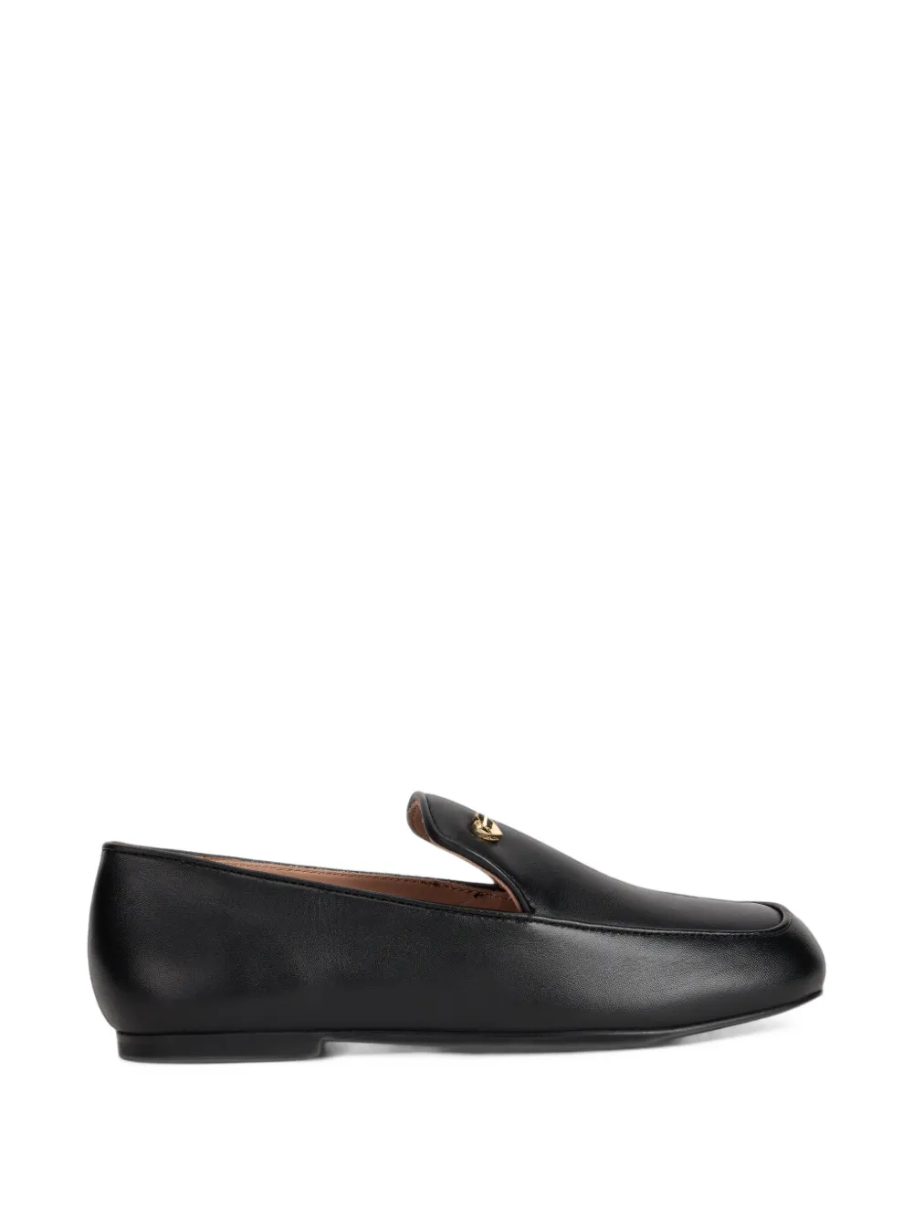 Love Moschino heart-motif leather loafers - Nero