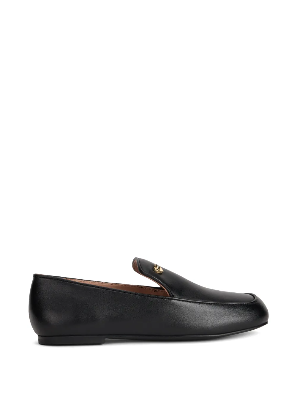 Love Moschino heart-motif leather loafers - Nero