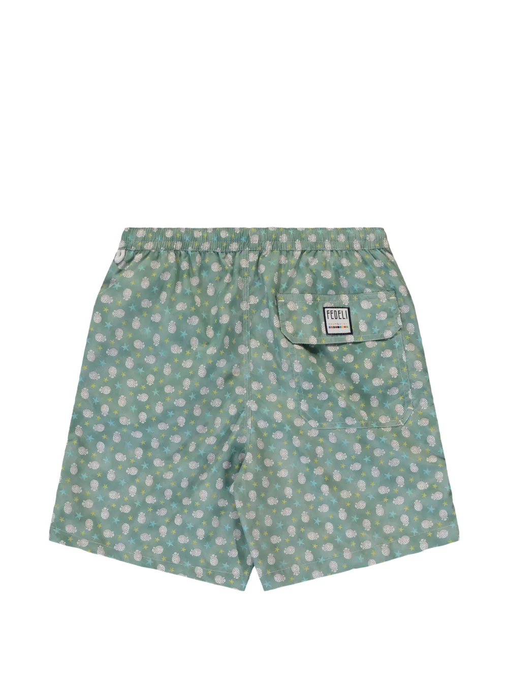 FEDELI Kids starfish-print swim shorts Groen