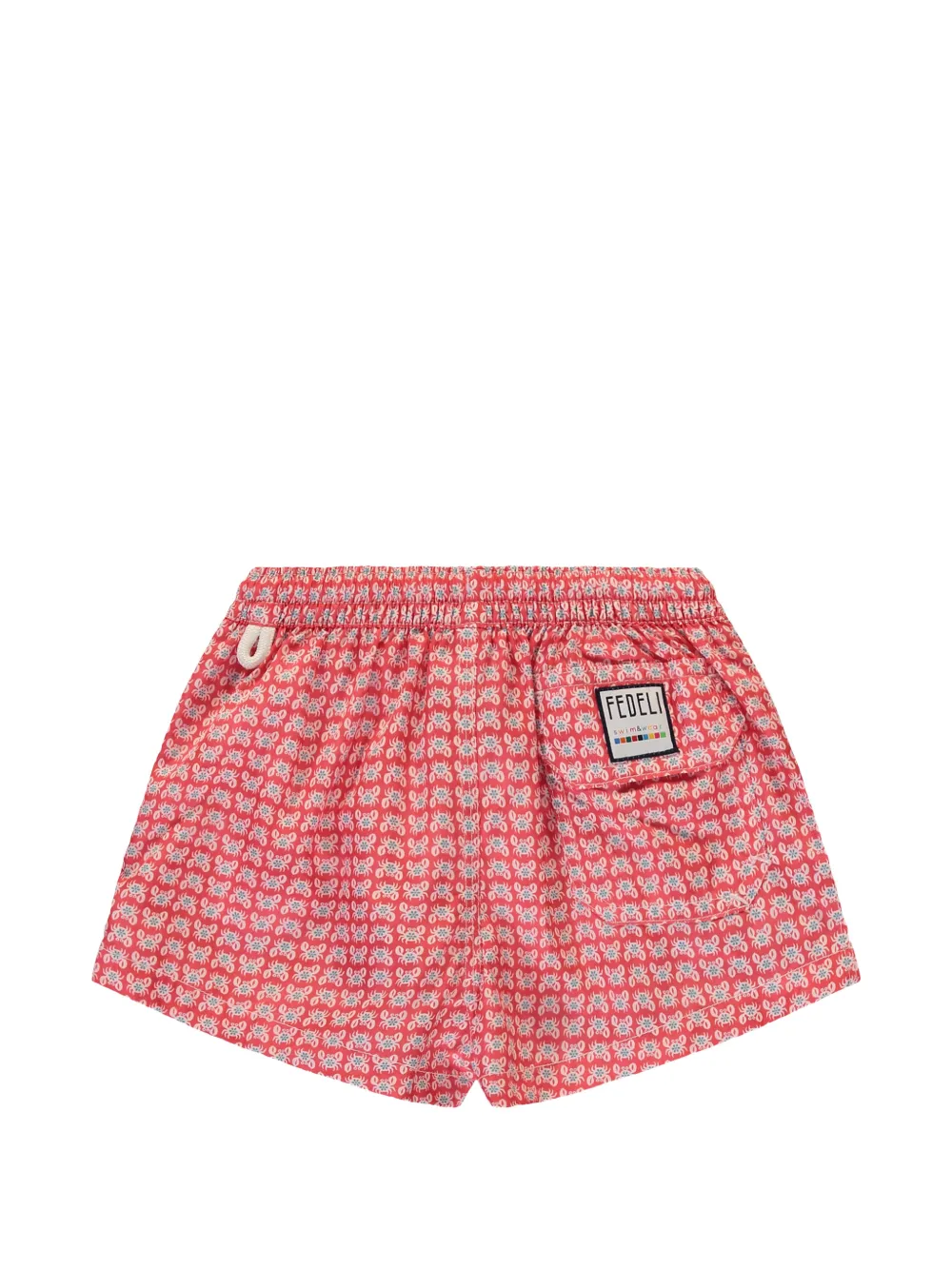 FEDELI Kids crab-print swim shorts Rood