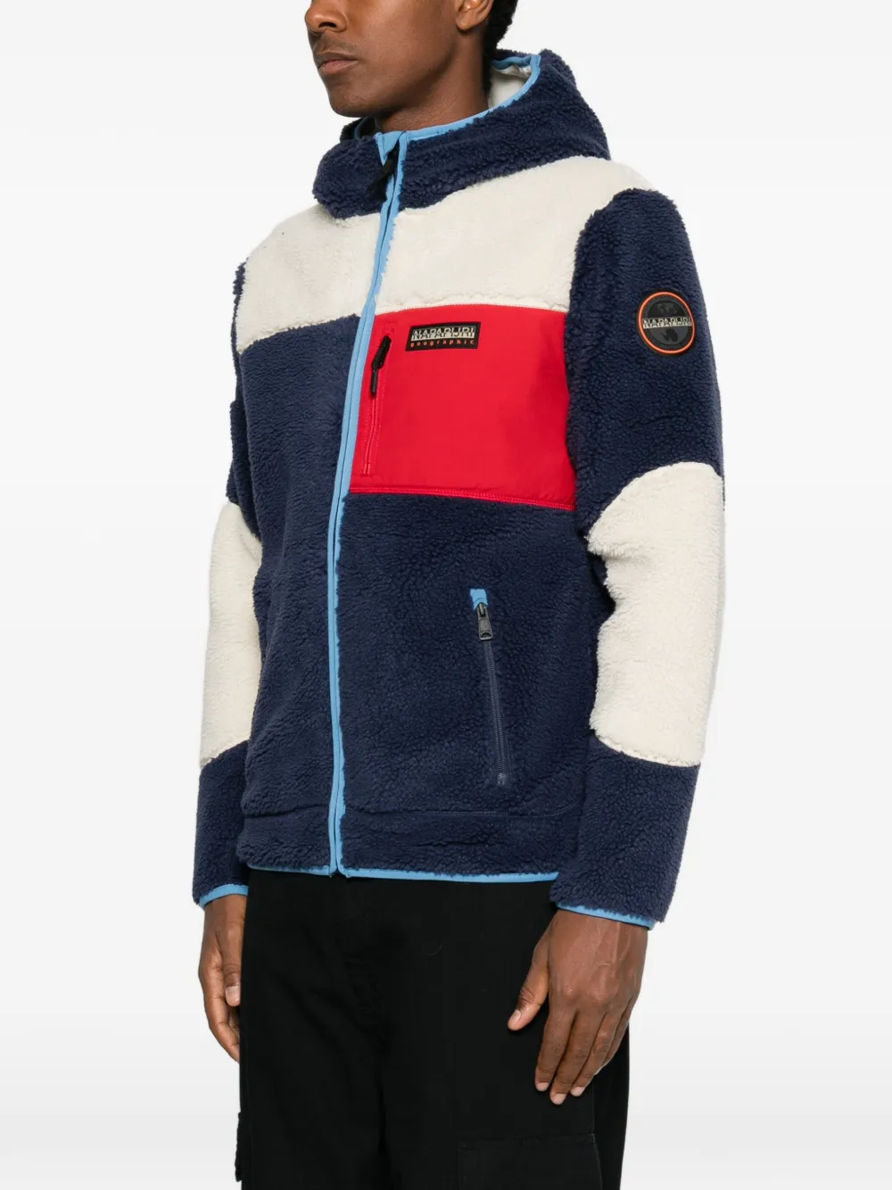 Napapijri Yupik hooded fleece sweater Blauw