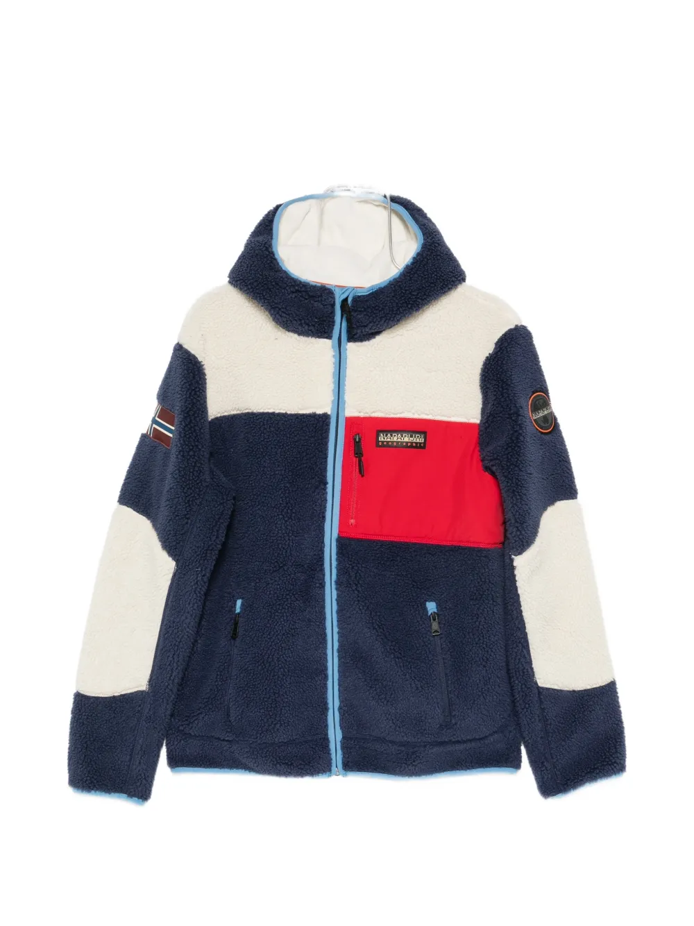 Napapijri Colour-block Fleece Jacket In Animal Print