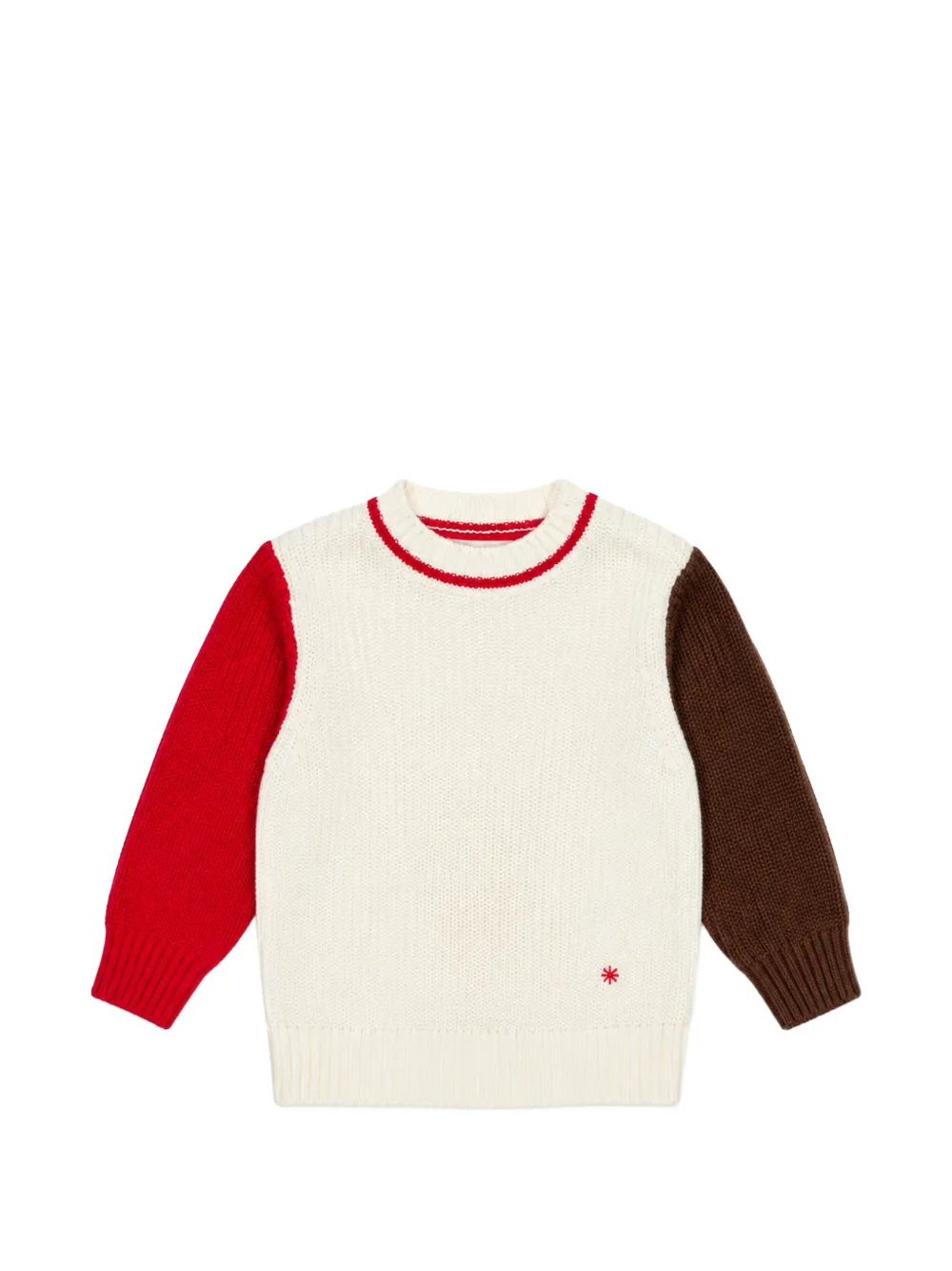 uel Ritz Kids colour-block star-embroidered sweater Beige