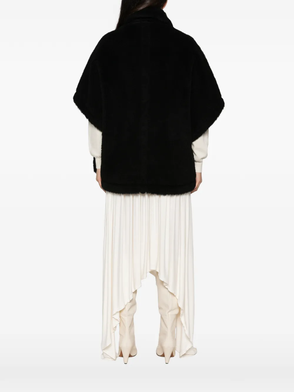 Max Mara high-neck textured-finish jacket Zwart