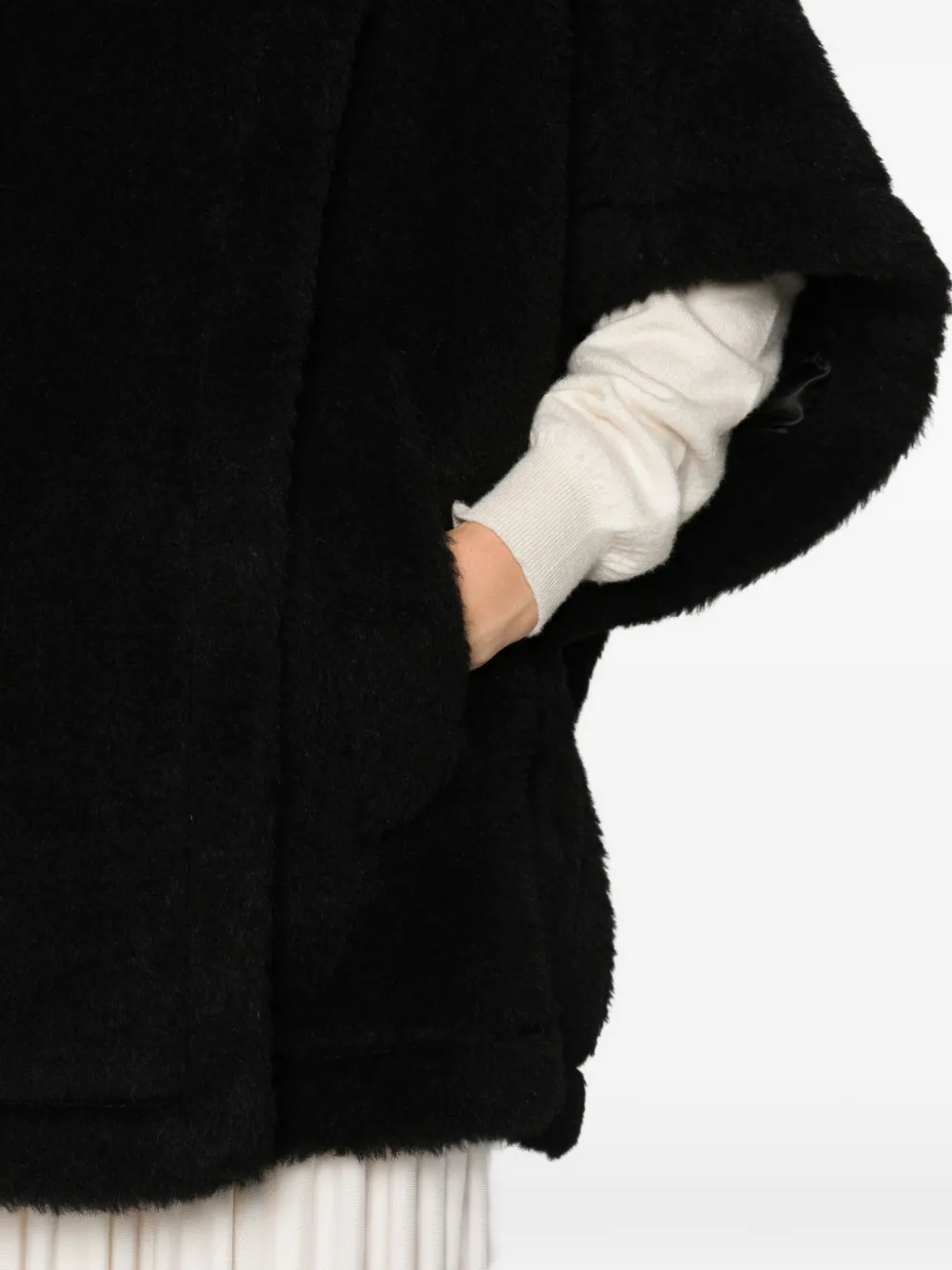 Max Mara high-neck textured-finish jacket Zwart