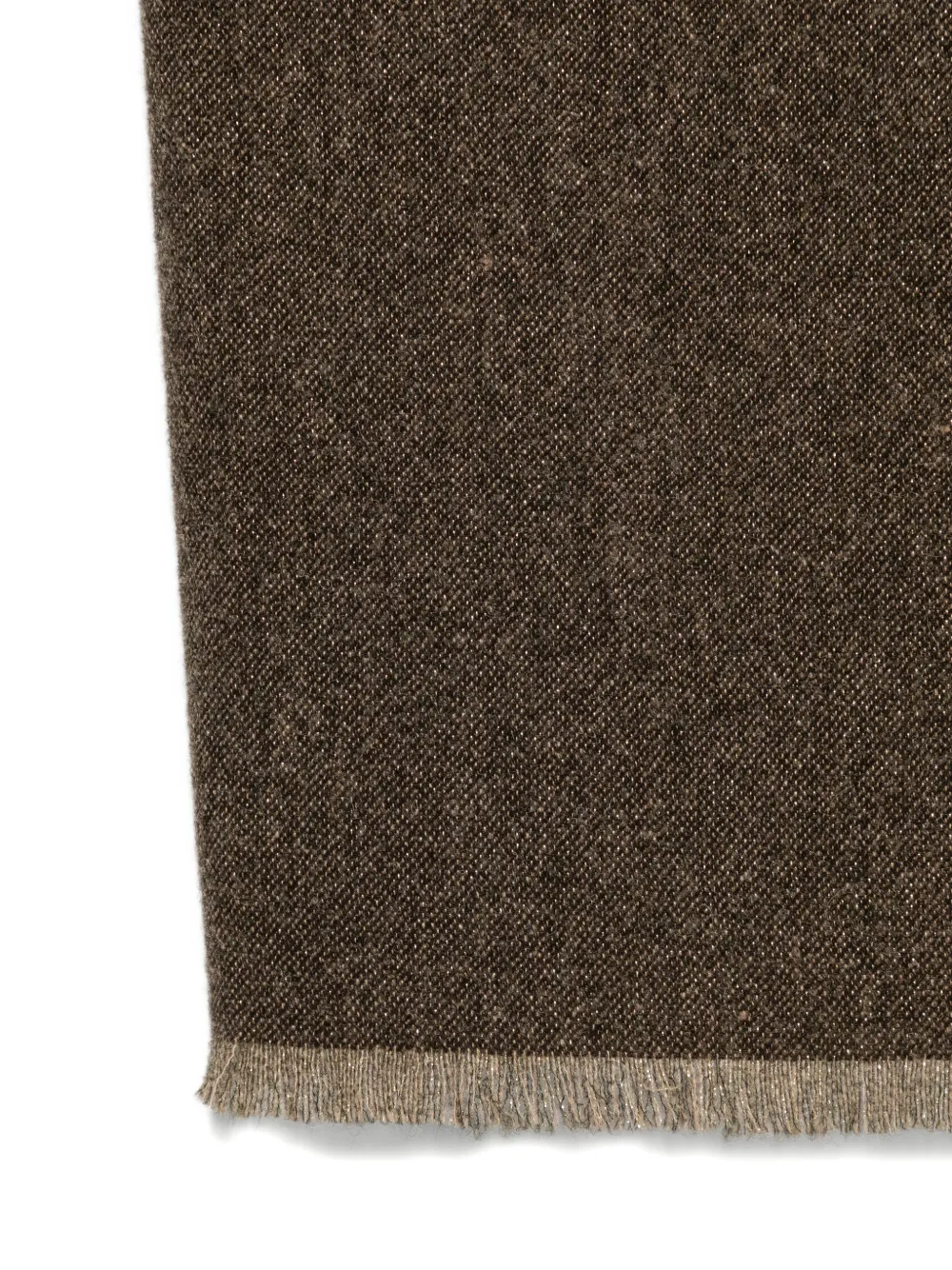 Brunello Cucinelli fringed shimmering scarf Bruin