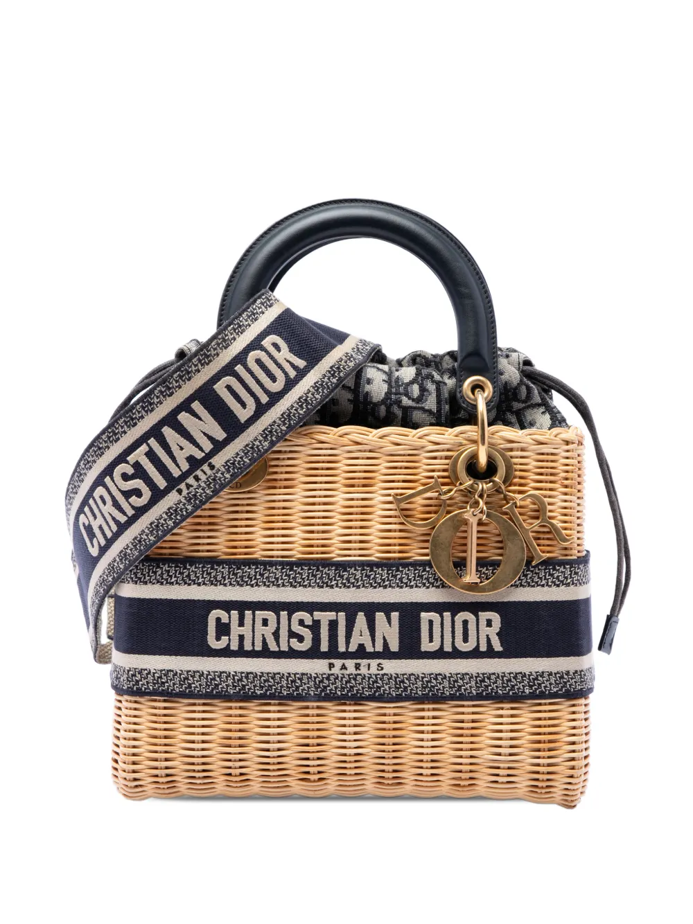 Christian Dior Pre-Owned 2021 Medium Wicker Oblique Lady Dior satchel - Braun