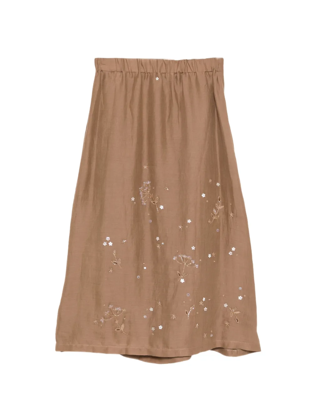 Lorena Antoniazzi sequin-embellished floral-embroidered midi skirt Bruin