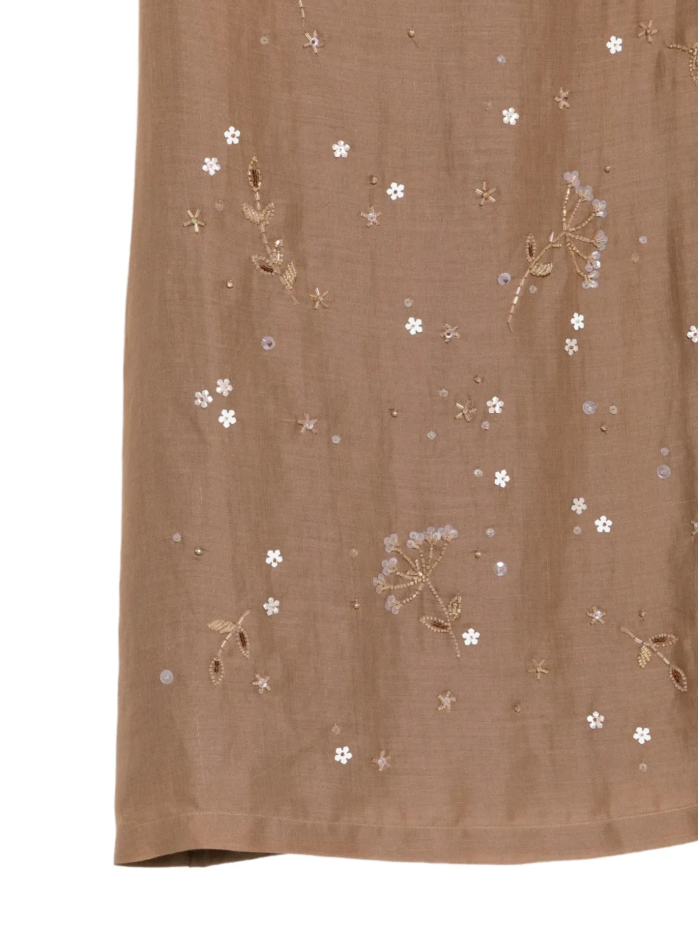 Lorena Antoniazzi sequin-embellished floral-embroidered midi skirt Bruin