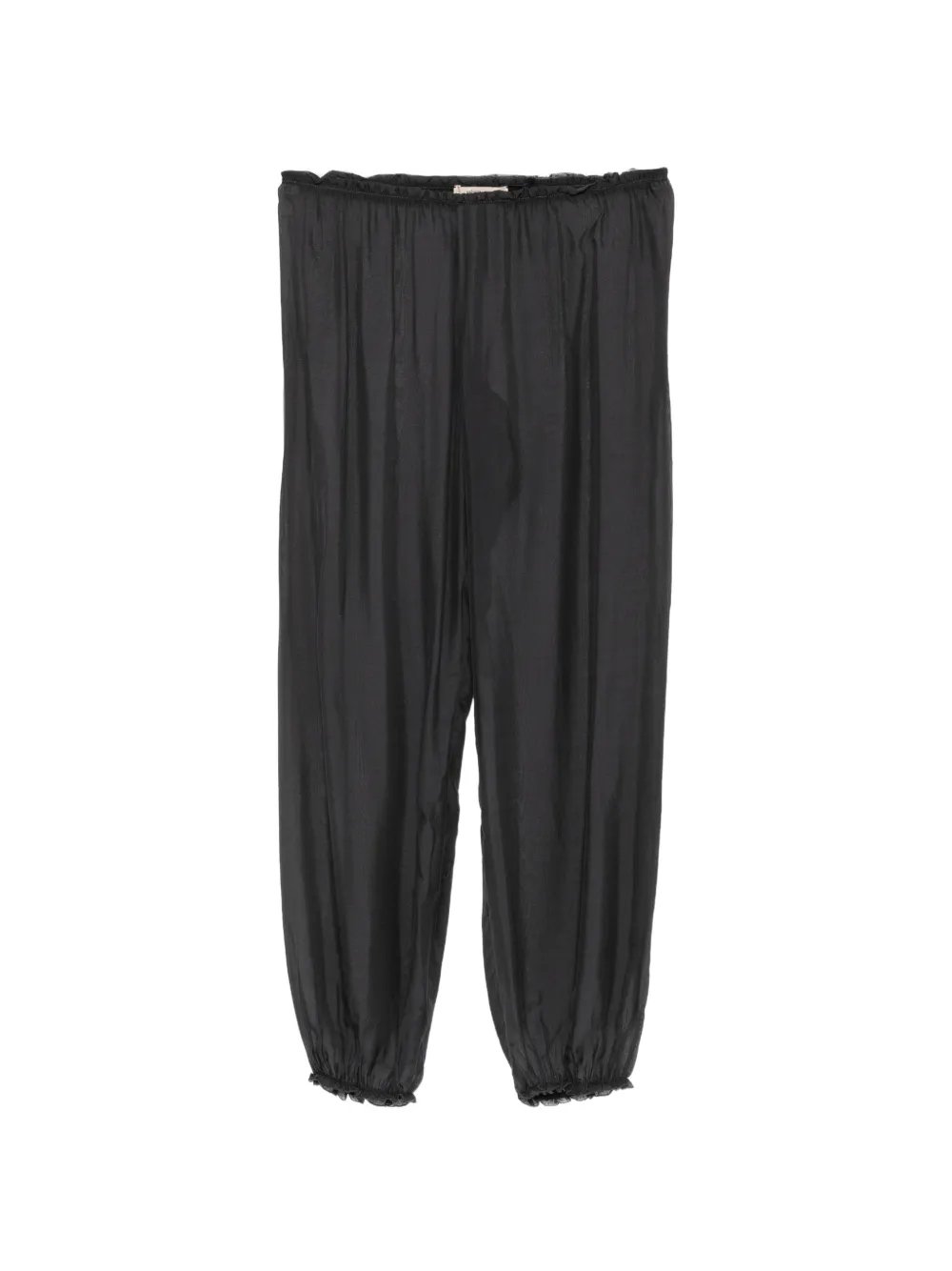 Paloma Wool Pantaloni elasticizzati con bordo a ruches - Nero