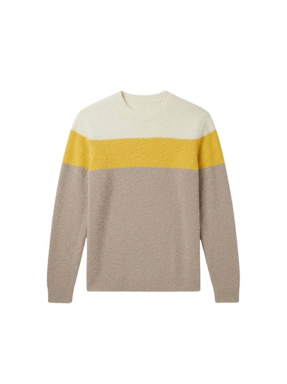 Roberto Collina colour-block bouclé-knit sweater Beige