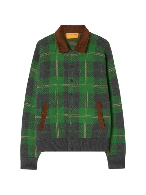 Guest In Residence plaid-check corduroy-trim jacket