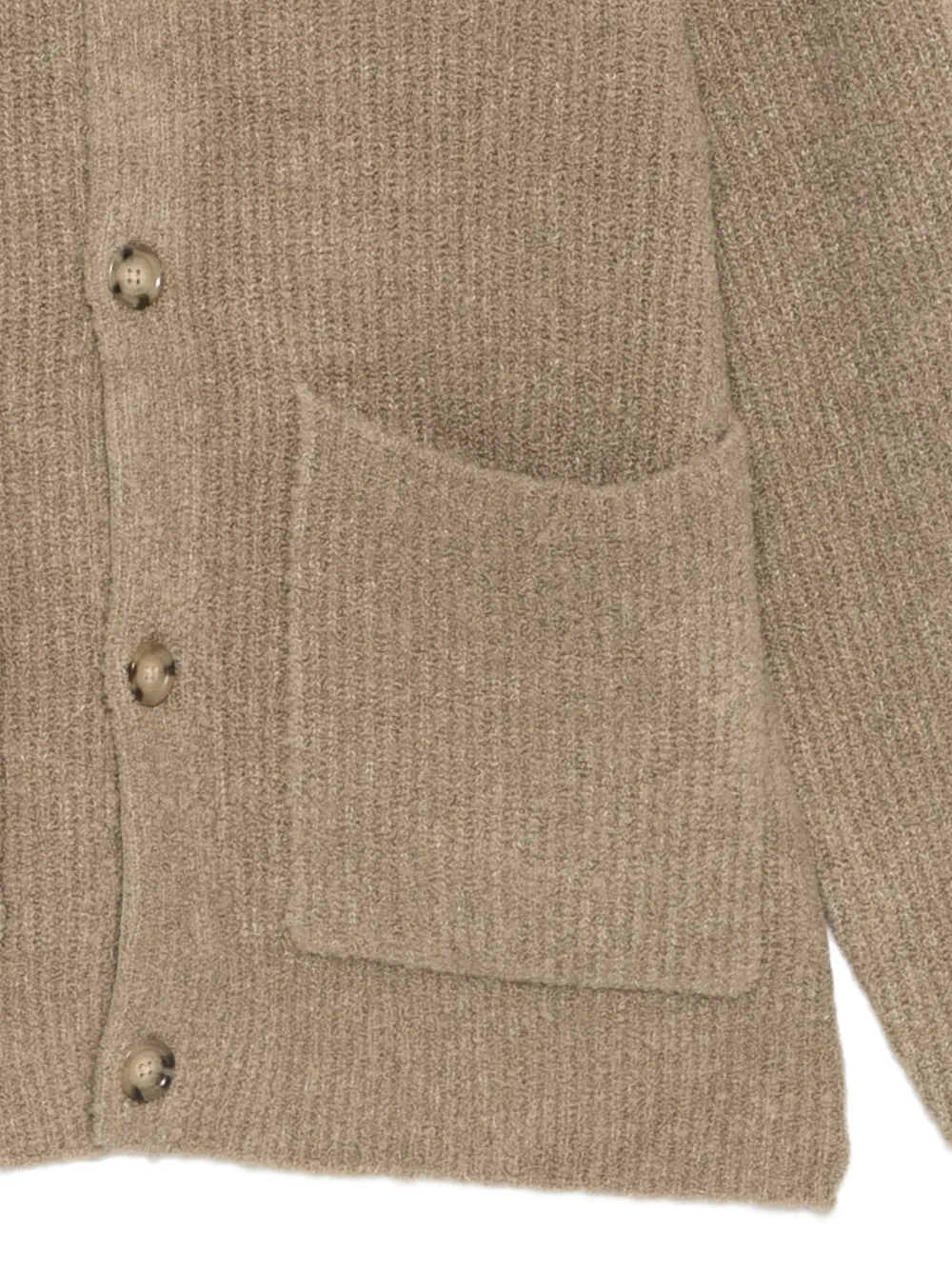 Paolo Pecora ribbed-knit patch-pocket cardigan Beige