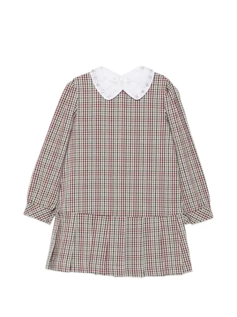 LALALU check-pattern crystal-embellished mini dress