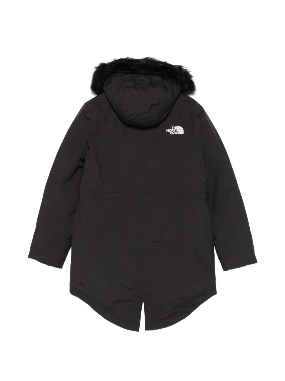 The North Face Kids faux-fur trim hooded coat Zwart