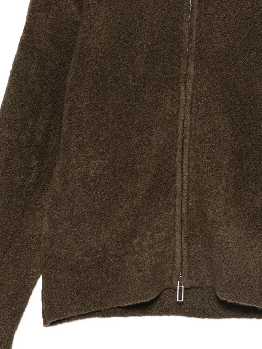 Paolo Pecora bouclé-knit zip-up cardigan Bruin