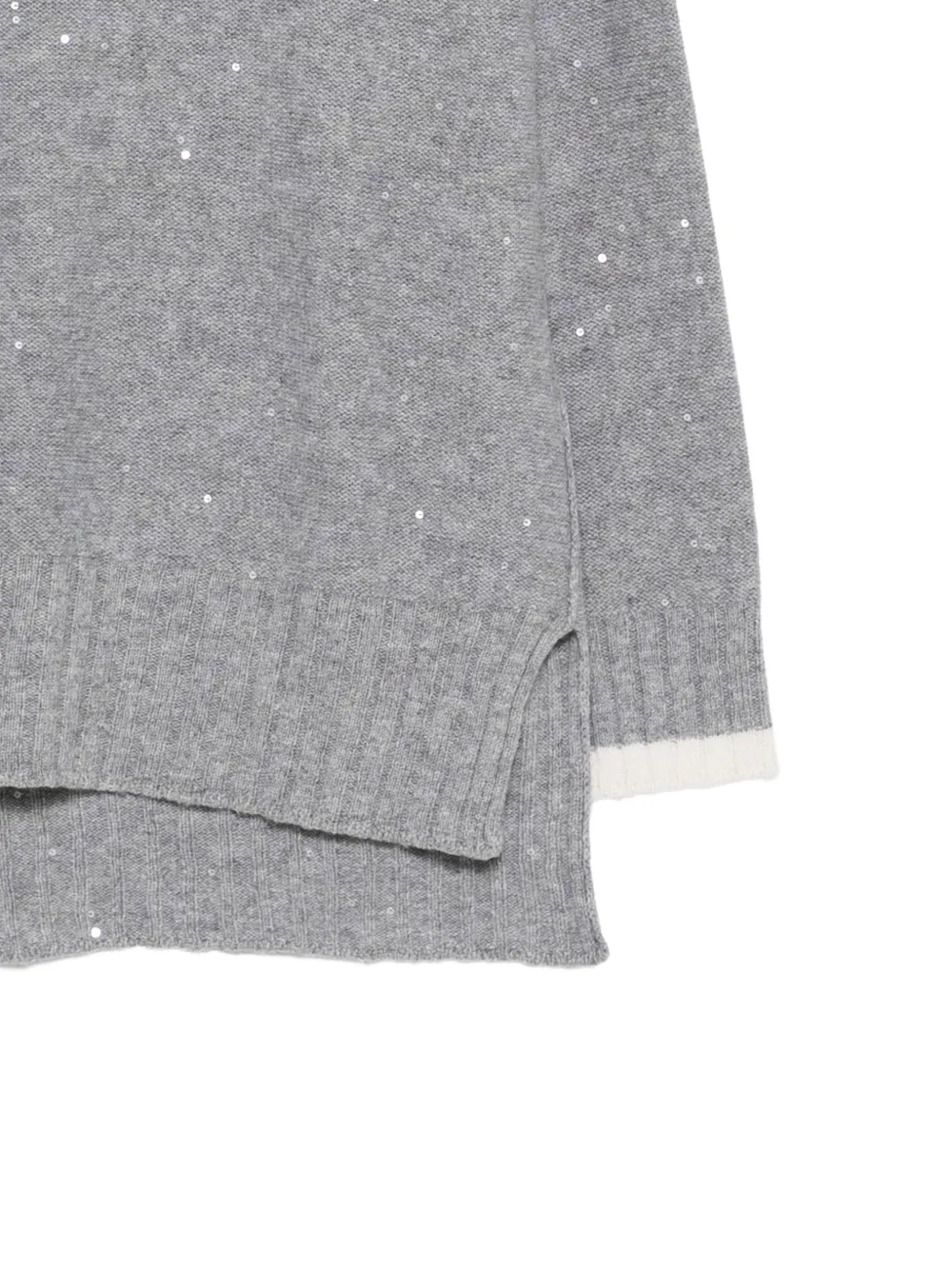 Lorena Antoniazzi reversible sequin-embellished side-slit sweater Grijs