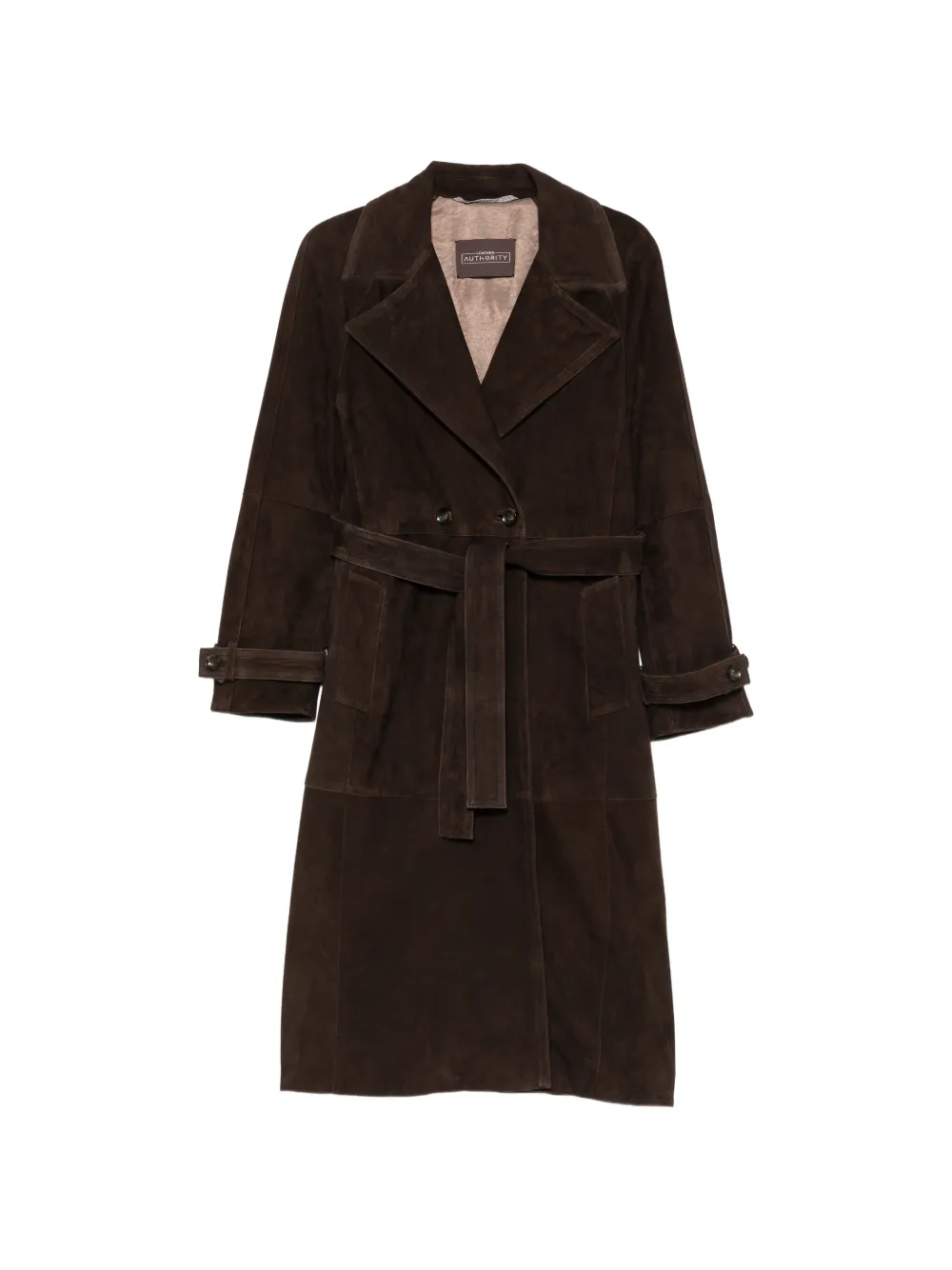 LEATHER AUTHORITY Peacefull belted suede coat - Braun