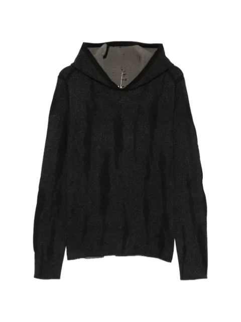 Label Under Construction faded-effect knit hoodie