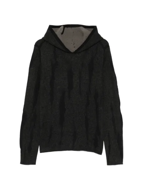 Label Under Construction faded-effect knit hoodie