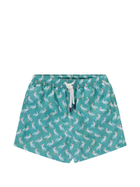 Fedeli pelican-print drawstring swim trunks