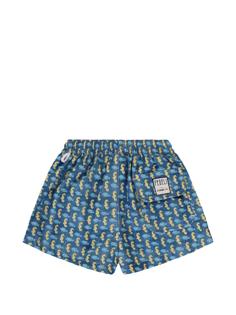 FEDELI Kids graphic-print swim shorts Blauw