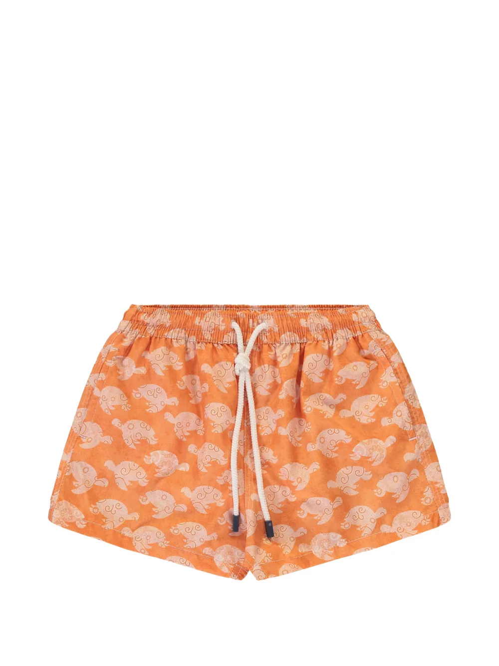 Fedeli turtle-print drawstring swim shorts - Orange