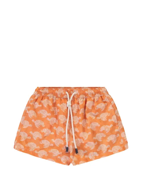 Fedeli turtle-print drawstring swim shorts