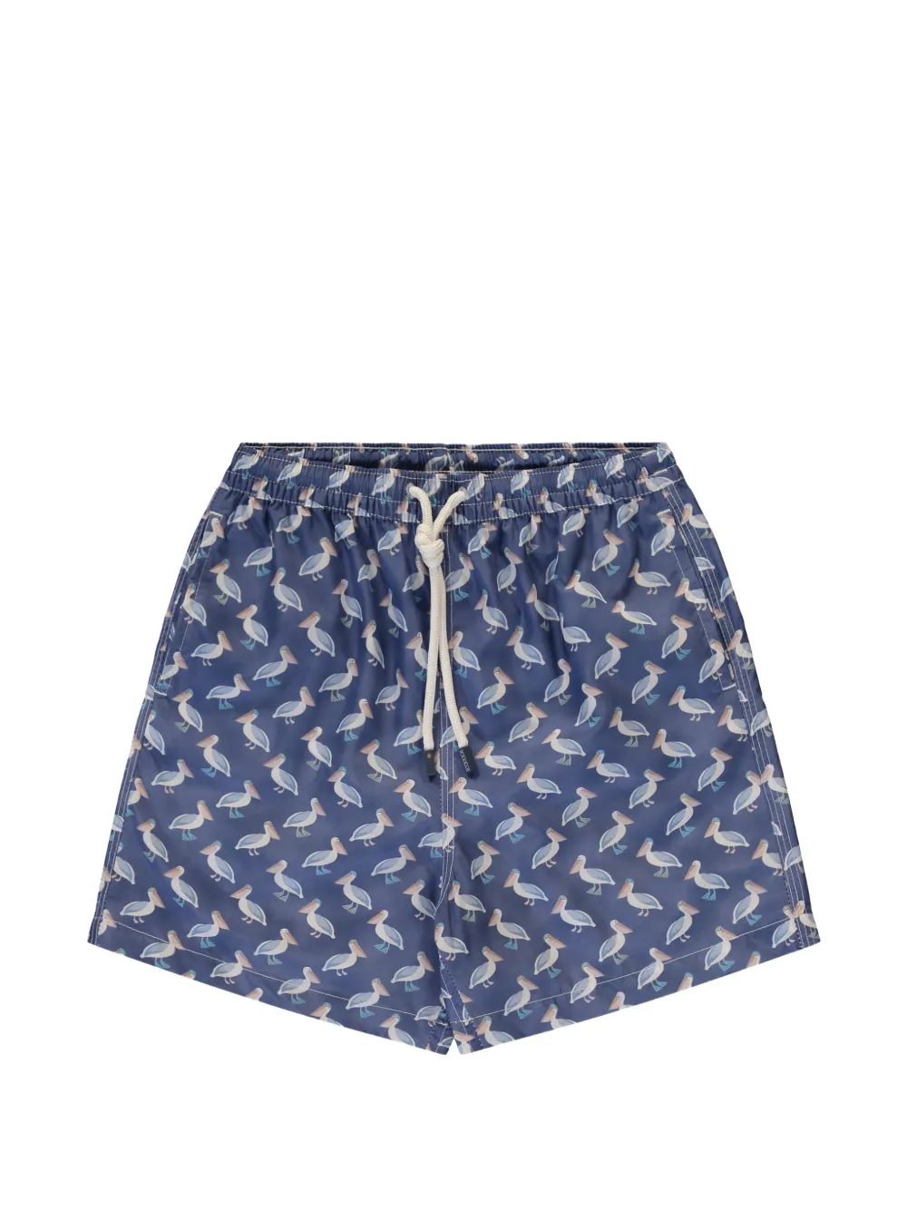 FEDELI Kids pelican-print swim shorts Blauw