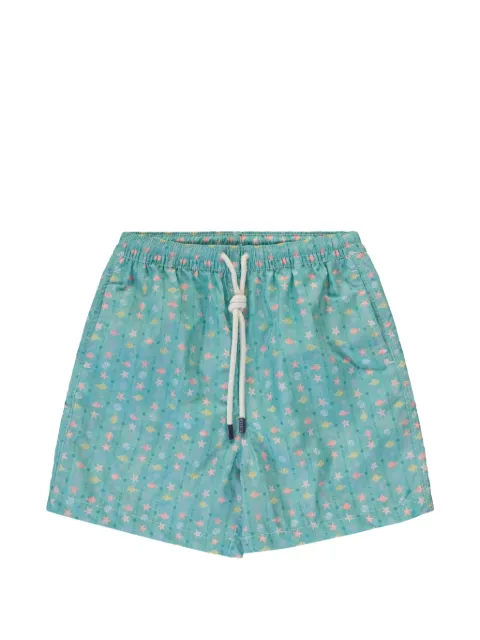 FEDELI Kids marine-print swim shorts