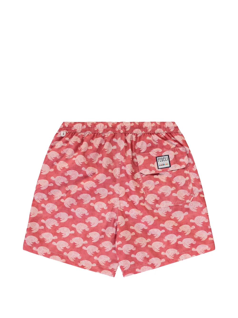 FEDELI Kids turtle-print swim shorts Rood