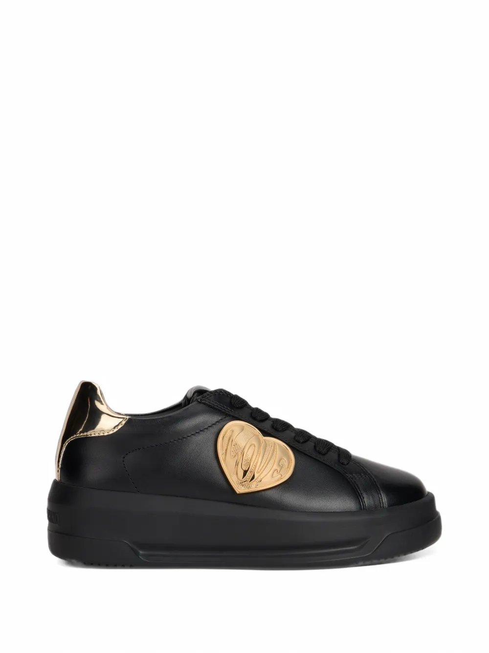 Love Moschino heart-motif metallic-trim sneakers - Nero
