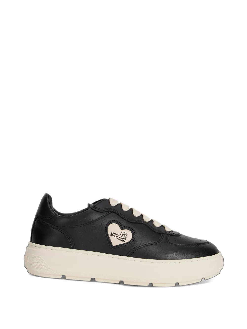 Love Moschino heart-patch sneakers - Schwarz