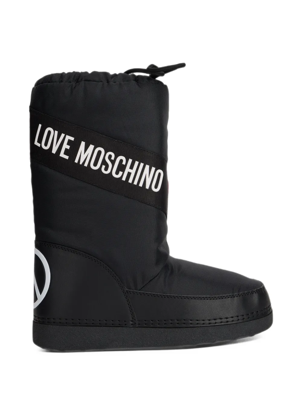 Love Moschino logo-embellishment heart-patch boots - Nero