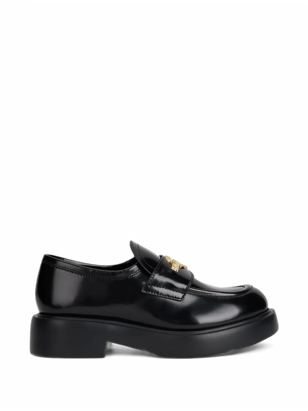 Love Moschino logo-plaque loafers - Nero