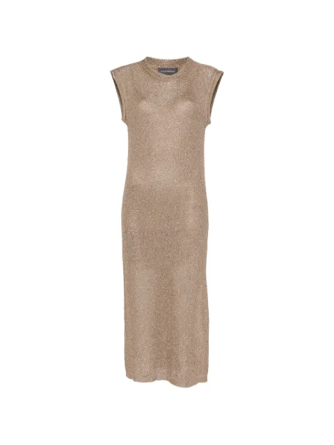 Lorena Antoniazzi metallic-effect sleeveless midi dress